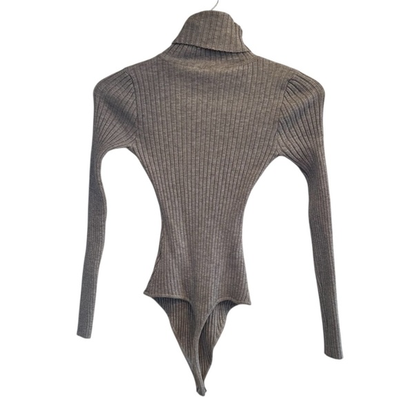 Naked Wardrobe Size Medium Ribbed Sweater GETTIN' KNIT TURTLENECK BODYSUIT - Picture 4 of 8